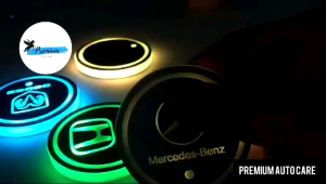 [2PCS] Alas Gelas Mobil Anti Slip LED / Car Drink Mat LED / Car Coaster Cup Holder Shockproof Silikon / Tatakan Gelas Mobil LED