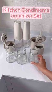 Glass Condiments Spice Seasoning Jar Storage 350ML