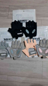 Găng tay tập gym thể thao AOLIKES 121 - Vải da lộn bên trong có đệm cao su cao cấp