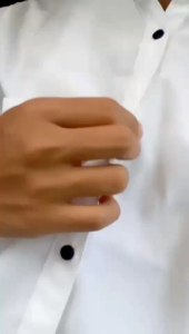 Baju Kemeja Pria Casual Polos Hitam Putih Lengan Panjang