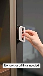 2PCS Self-Adhesive Door Handle 180°Foldable No Drill Stick On Pull Handle for Glass Door Drawer Cabinet Window Space Saving Multipurpose Handle Grip