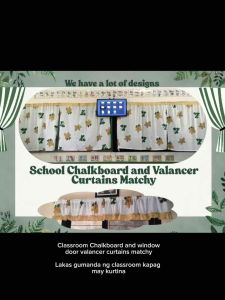 Classroom Chalkboard Curtains and window door Valancer Curtains Matchy set/ Give designs to your classroom/ High Quality