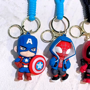 Gantungan Kunci Marvel Avengers Super Hero Karakter Spiderman Batman Deadpool Captain Amerika Ironman Thor Aksesoris Tas Gantungan Kunci Rumah Kunci Motor Kunci Mobil Kado Spesial Souvenir Hadiah Keychain Avengers