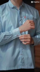 Kemeja Sanghai Couple Ayah anak Pria Lengan Panjang Motif Polos Modern Elegan bahan Toyobo Premium