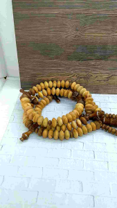 MAHEN CRAFT tasbih Tijani kayu Cendana wangi kombinasi kelor emas C73