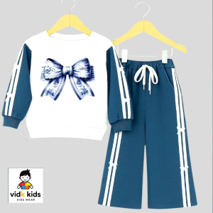 setelan baju anak perempuan gambar pita untuk usia 2-10 tahun