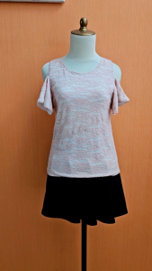 atasan lace wanita pink muda pastel M cewek blouse cute MEWAH