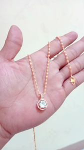 New Elegan!!! Kalung Melintir 60cm (HIJAB) Liontin Full Permata Import Dijamin Awet Bisa COD