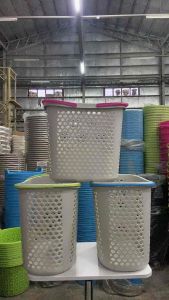 Uniglobal Multi-Purpose Laundry Toy Market Goods White Scallop Basket Organizer With Handle