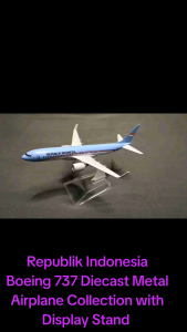 Republik Indonesia B737 Diecast Metal Boeing Airplane Collection with Display Stand 6 Inches Compact Travel Souvenir