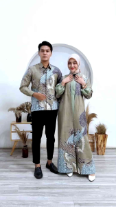 Gamis Batik Couple Kemeja Panjang Motif Blarak Taro Batik Saudara