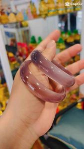 Vòng tay đá Mắt Mèo Tím khói bản cối phong cách cổ điển huyền bí cho Nữ.