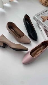 รองเท้าผู้หญิง คัทชูเพื่อสุขภาพ สูง 1.5 นิ้ว หนังนิ่ม พื้นนุ่มใส่สบาย รหัส 3362