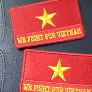 Patch thêu cao cấp cờ vải sticker Việt Nam thêu full chỉ. patch we for vietnam cờ đỏ sao vàng