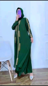 GAMIS ABAYA TURKI ZIPPER BELUDRU SERIES JERSEY PREMIUM MIX CERUTY BABY DOLL