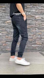 TPPJEANS Jogger Jeans กางเกงยีนส์จ๊อกเกอร์สีดำฟอกสนิม เอวยางมีเชือก ขาจั้ม ทรงสลิม เป้าซิป มีไซส์ใหญ่ ผ้ายืดใส่สบาย Size 28-54 รับชำระปลายทาง