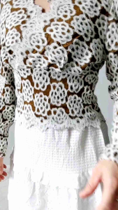 3940 Misha Lace Wrap Top Baju Brokat Lengan Panjang Longsleeve Shirt Baju Kondangan