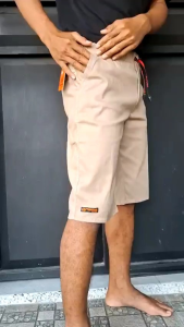 Celana pendek 7/8 brodshot chinos bawah lutut Kolor Pinggang