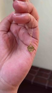 PAWNABLE 18K Saudi Gold Fine Tauco Chain with 18K Saudi Tiff Pendant(Open back)✨