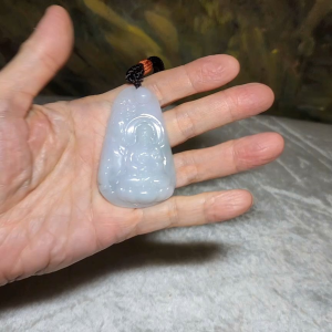 Burma Jade Type A Jadeite Buddha (Mahavairocana) Landscape pendant (with certificate)