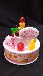 DIY ขนมเค้ก Happy Birthday ตกแต่งหน้าเค้กได้มีเสียงเพลงมีไฟ li/jo 10