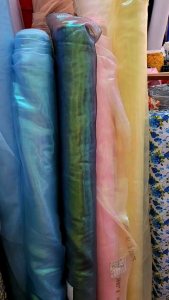 ผ้าแก้วนำเข้าจากเกาหลี ทำแขน ซีทรู ห่อของชำรวย งานแต่ง หน้ากว้าง 150cm