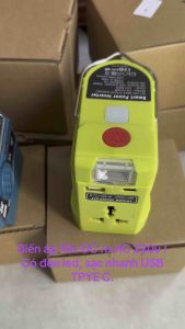 Biến áp biến tần 18v DC Ra AC 220v ! Max 200w tích hợp đèn led siêu sáng và 2 cổng sạc USB TYPE C.0971727074