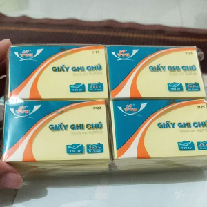 Xấp 100 tờ giấy ghi chú note 3x2in vàng TTH