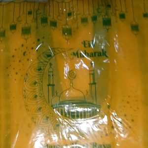 Goodie Bag Lebaran EID MUBARAK Idul Fitri HIJAU 30x40x8 Sablon 4 SISI 12PCS & KUNING