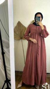 Gamis Perempuan Dewasa Kekinian Terbaru Bahan Katun Rayon One Size