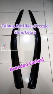 Talang air hiace premio slim/cetak/side visor super premium