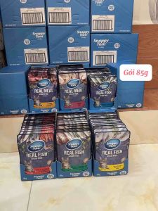 (Combo 24 gói) Pate Snappy Tom Gói 85g Real Fish &Real Meat Pate Cho Mèo Snappy Tom Từ Thịt Cá Thật