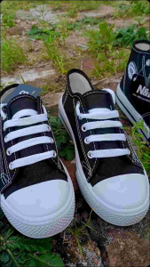 Sepatu sekolah nb velcro perekat tali sol karet kuning paud tk sd smp sma