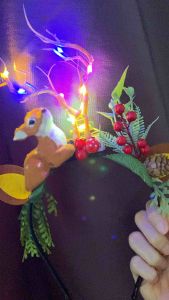 🎄现货🎄带灯圣诞节发光发箍可爱森系小鹿角头饰超仙少女拍照装扮表演发卡头箍Christmas luminous cute forest styles deer antlers fairy girl headband with lighting