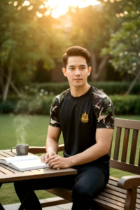 เสื้อแขนสั้นตัวดำแขนพรางอุทยาน บุไหล่ฟองน้ำ