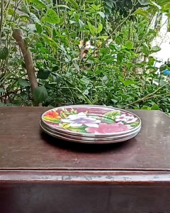 Piring Saji Desert Datar 20 cm Ring Kuningan Mac Kenzie Enamel