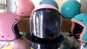 Helm Bogo Dewasa Pink Full Leher SNI Helm Semi Carglos Lis Chrome PET PENDEK Murah Untuk Pria Dan Wanita Dewasa COD FREE PACKING BUBLE DAN DUS