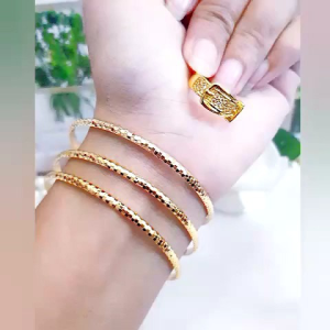 Xuping Gelang Keroncong Set Cincin Gesper Gold Terbaru 0411ab