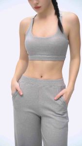 Áo bra tập Yoga Gym Hibi Sports BA520 kiểu 2 dây lưng tam giác kèm mút ngực chất vải Rib Fabric