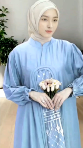 New Dress Midi Naura Wanita Tebaru Di 2025 Bahan Crinkle grade A Combi Brukat Tile Di Bagian Dada