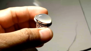 EST. JARI 8 - 9 NATURAL CINCIN BATU AKIK ANGGUR WHITE CALSEDONY