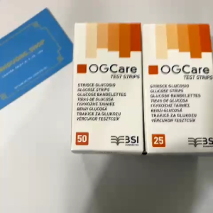 Que thử đường huyết OG Care lọ 25 que dùng cho máy thử tiểu đường OG Care Italia