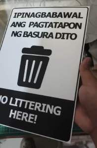 NO LITTERING SIGN