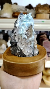Natural Rare Blue Aragonite Crystal Ornament AR04