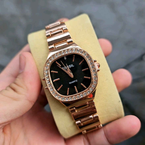 TERBARU - Jam Tangan Fashion Wanita Foxxil FNS-5549 Tali Rantai Ring Diamond / Jam Tangan Kasual Wanita Import Mewah Free Baterai Cadangan
