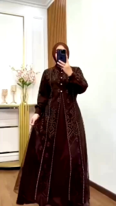 Denara dress Gamis Pesta Pernikahan Kondangan Wanita Dewasa Gamis Elegan Cantik