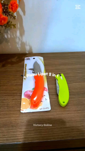 Pisau Buah Lipat Stainless Steel 2 in 1 Pembuka Tutup Botol Multifungsi Serbaguna Folding Knife