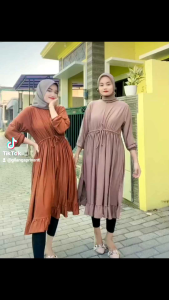 tunik jumbo busui serut pinggang bahan jersey zoya tunik jumbo murah tunik moren style jumbo