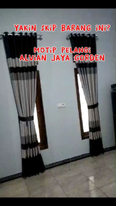 gorden  pelangi 1 set poni1 Set Gorden Mitif Pelangi 1 Paket (2 gorden + 1 Poni Atas Pintu) Gorden Motif Pelangi Gorden Motif Atas Bawah gorden tebal tidak tembus pandang