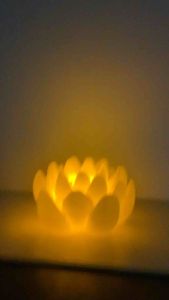 เทียนled เชิงเทียนดอกบัว เนื้อเทียน แว๊ก ไฟไสว ราคาไม่รวมถ่าน สีเขียว ตองอ่อน